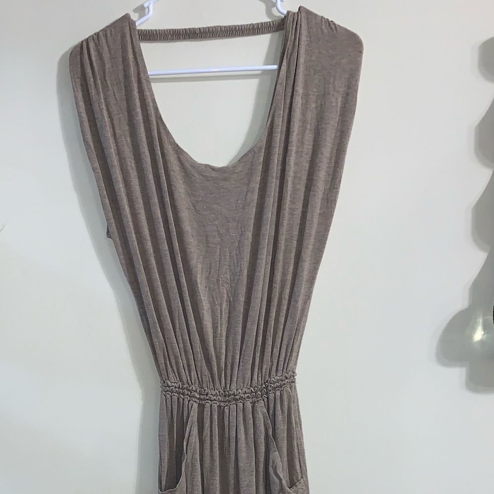 Brown Jumpsuit w/ Pockets & Open Back